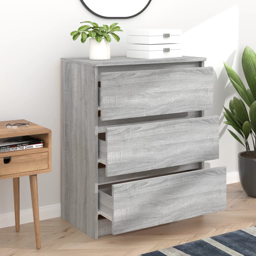 skænk 60x35x76 cm konstrueret træ grå sonoma-eg