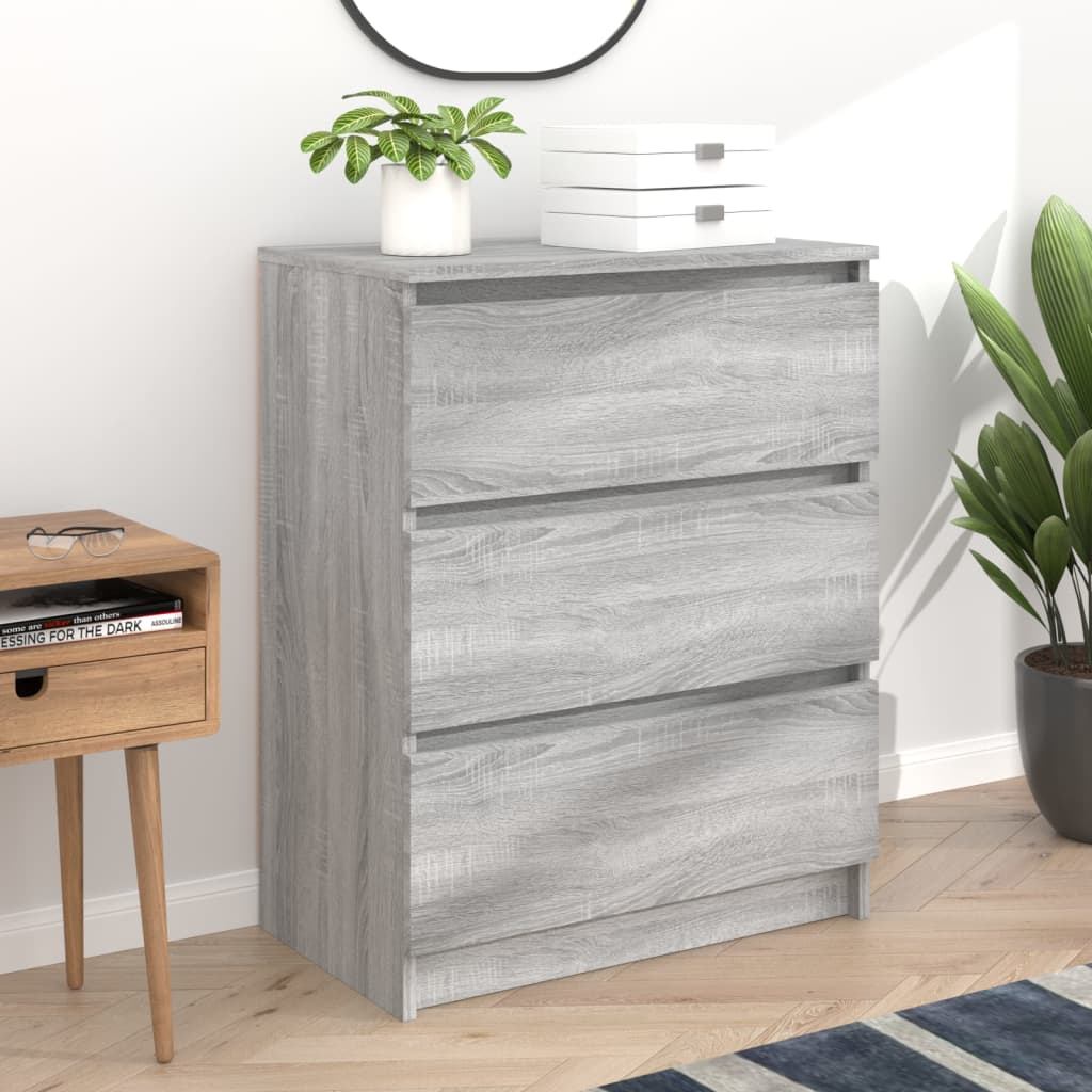 skænk 60x35x76 cm konstrueret træ grå sonoma-eg