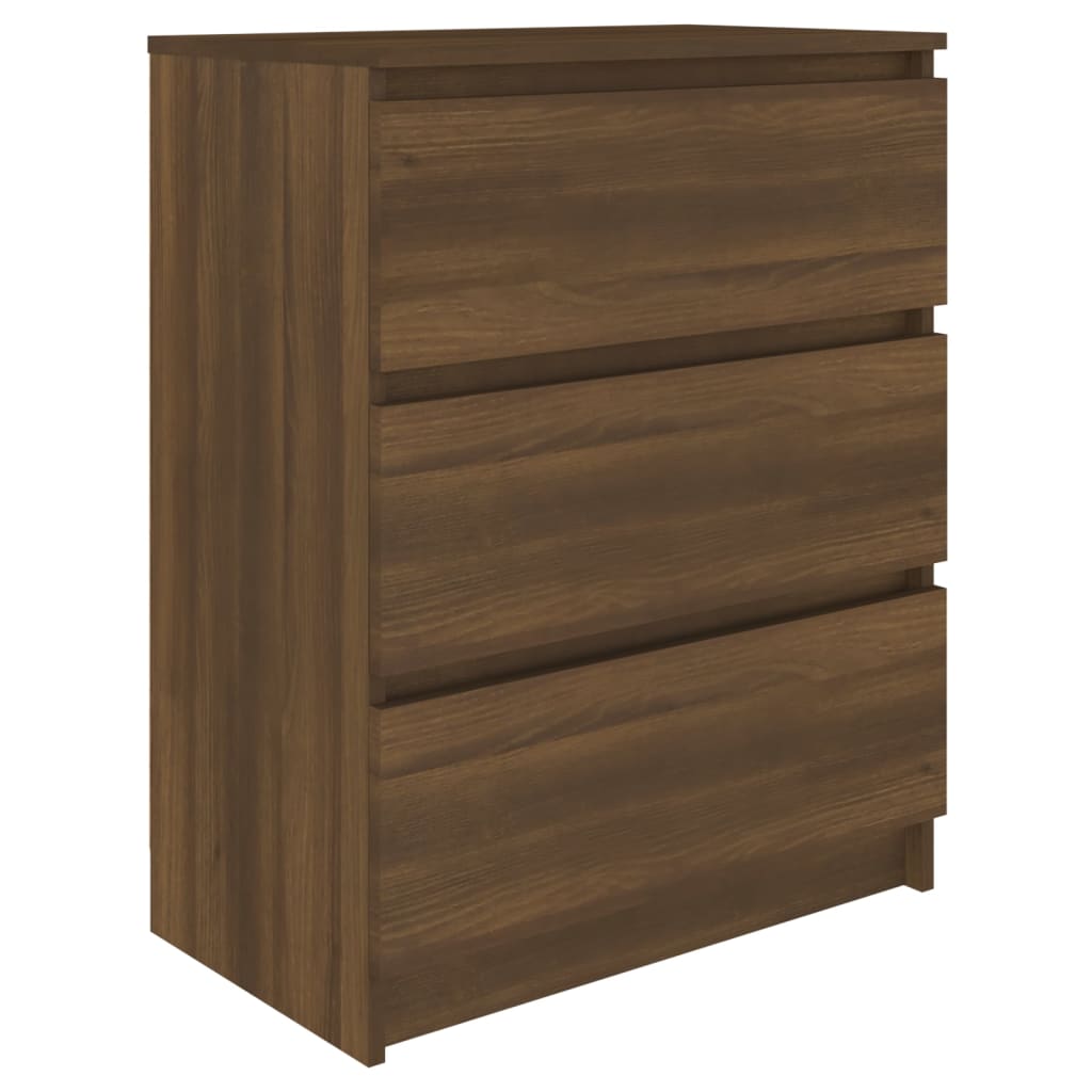 skænk 60x35x76 cm konstrueret træ brun egetræsfarve