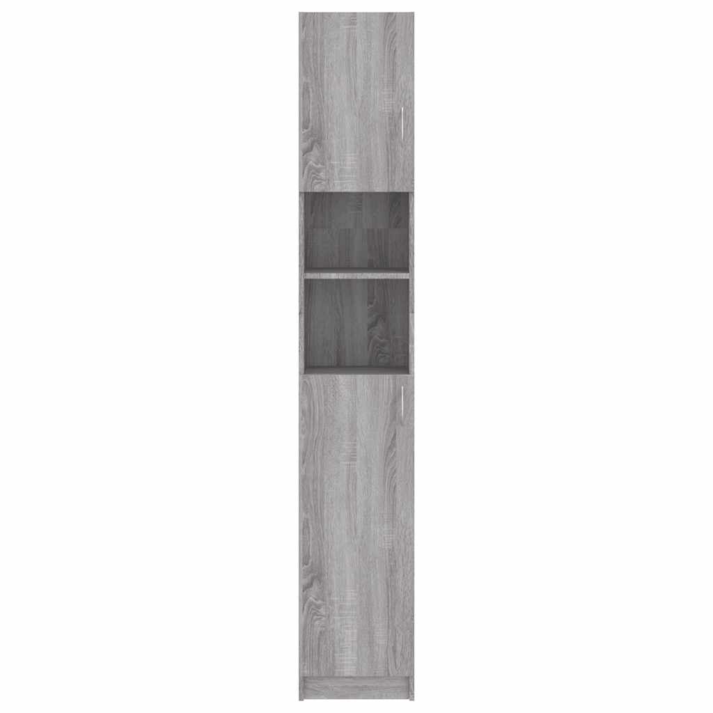 badeværelsesskab 32x25,5x190 cm konstrueret træ grå sonoma-eg