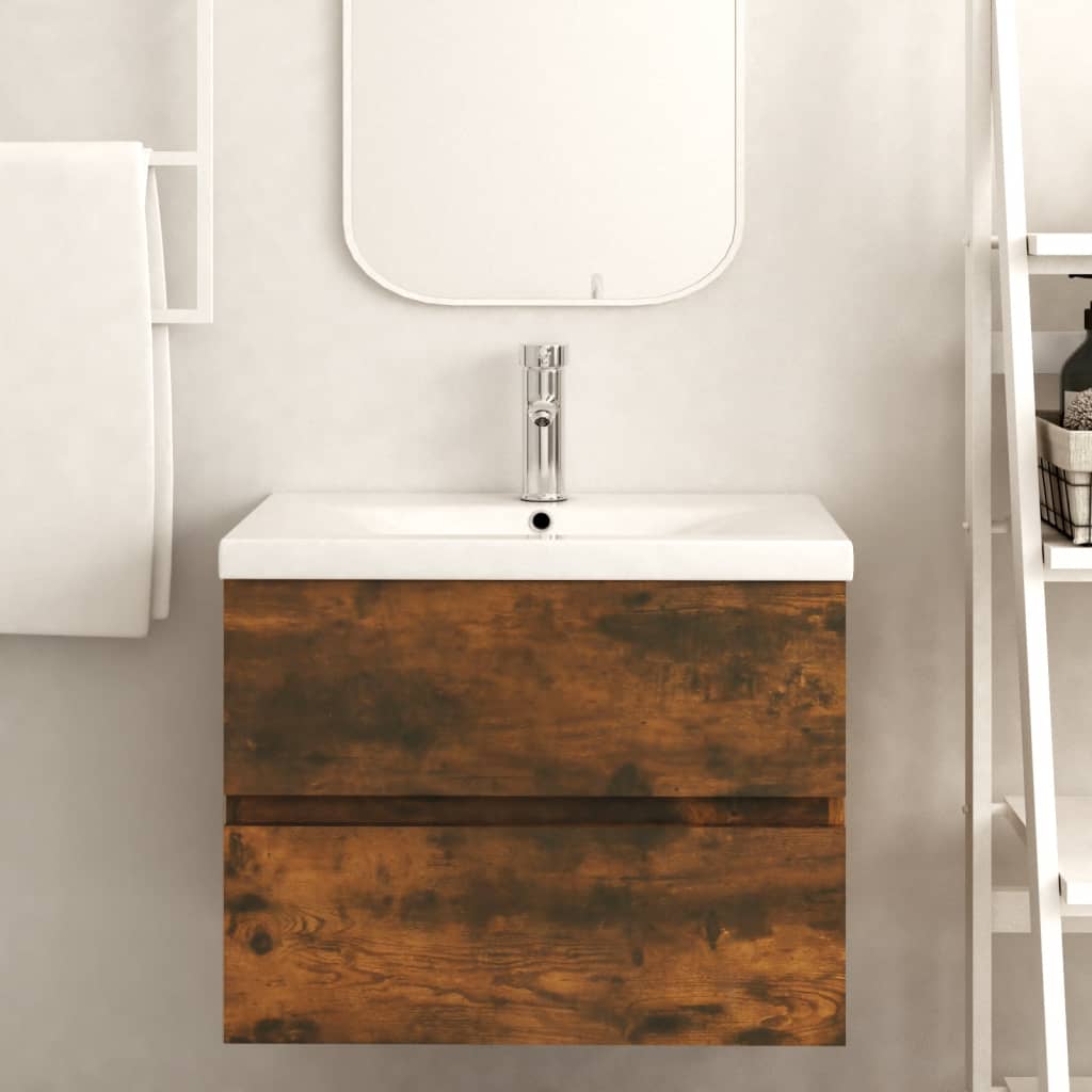 underskab 60x38,5x45 cm konstrueret træ røget egetræ