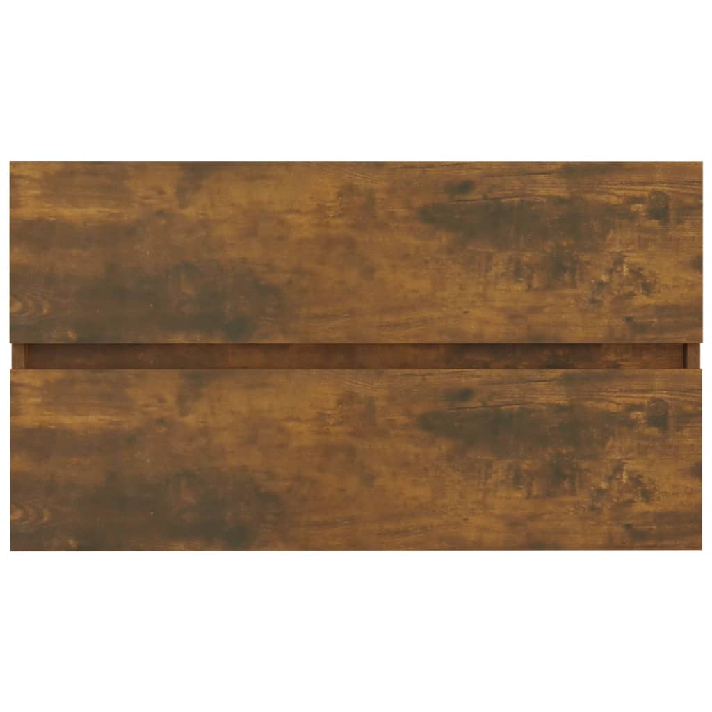 badeværelsesskab 80x38,5x45 cm konstrueret træ røget egetræ