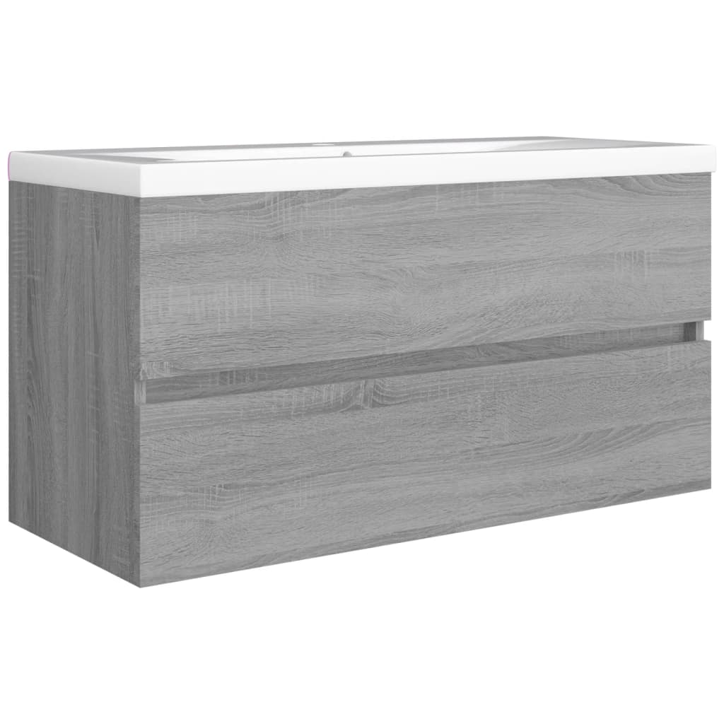 underskab 90x38,5x45 cm konstrueret træ grå sonoma-eg