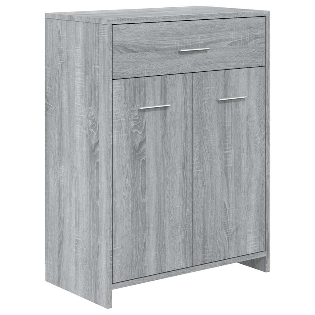 badeværelsesskab 60x33x80 cm konstrueret træ grå sonoma-eg