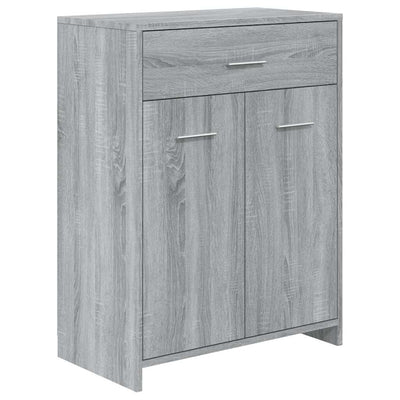 badeværelsesskab 60x33x80 cm konstrueret træ grå sonoma-eg