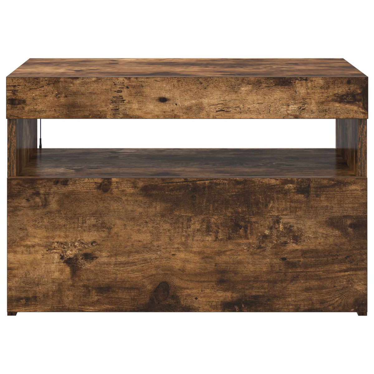 tv-bord med LED-lys 60x35x40 cm røget eg