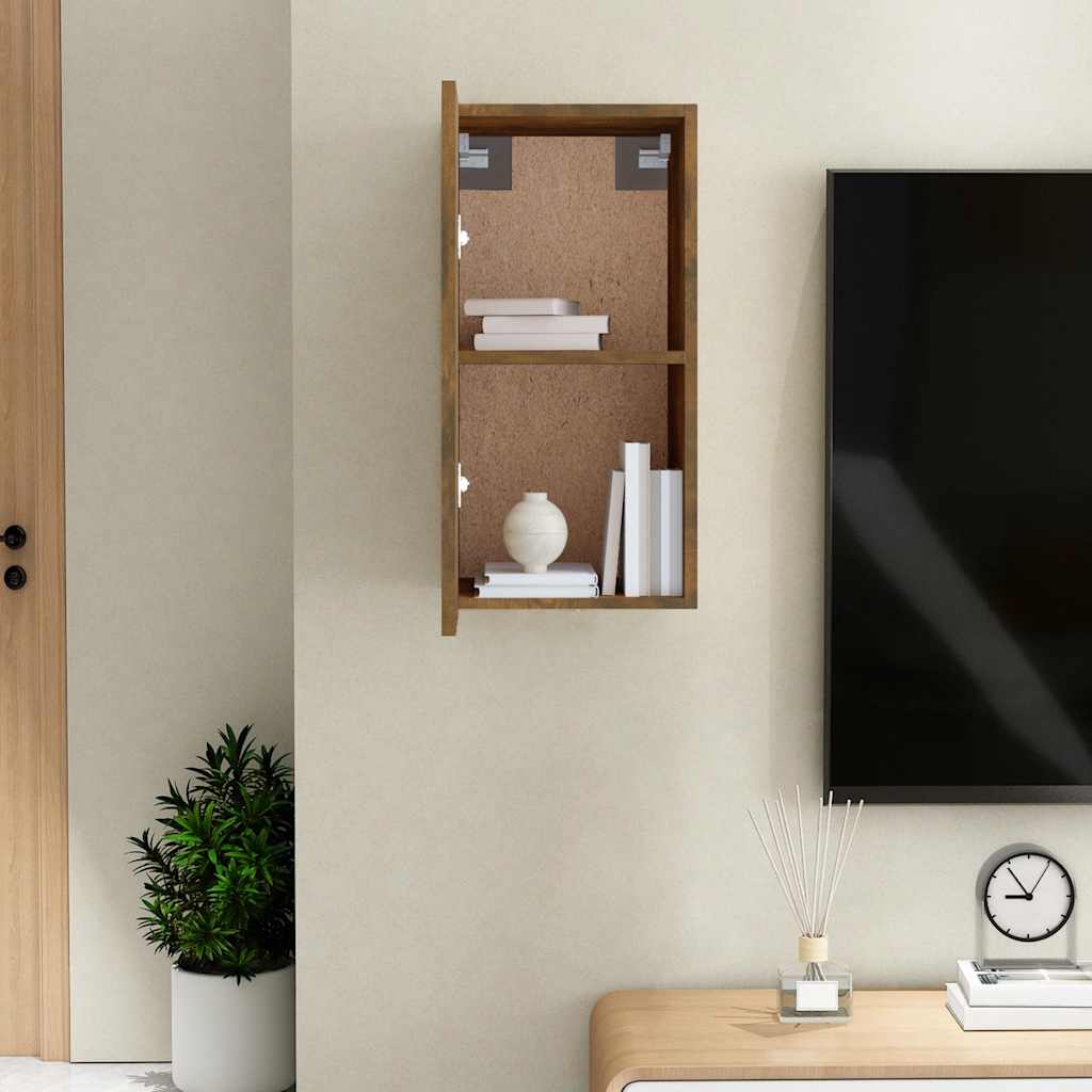 tv-bord 30,5x30x60 cm konstrueret træ røget egetræsfarve