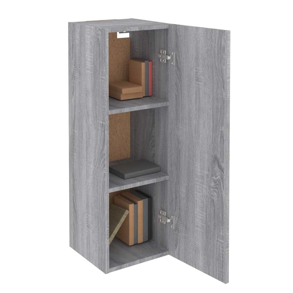 tv-skab 30,5x30x90 cm konstrueret træ grå sonoma-eg