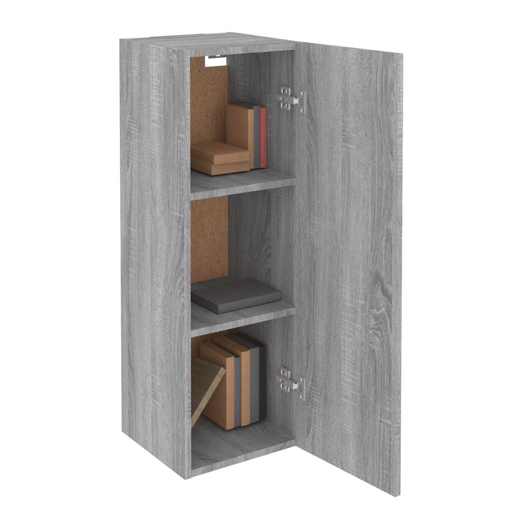 tv-skabe 2 stk. 30,5x30x90 cm konstrueret træ grå sonoma-eg