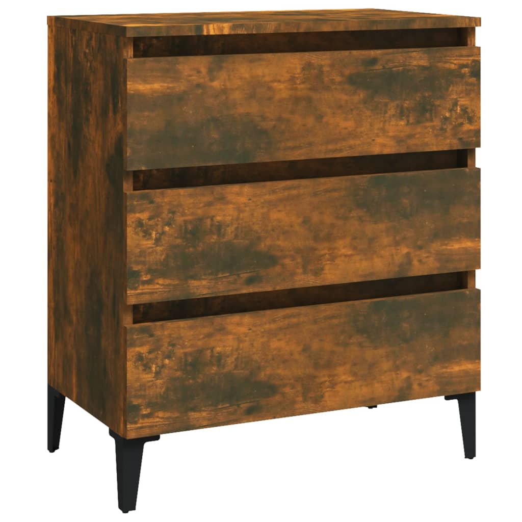 skænk 60x35x69 cm konstrueret træ røget egetræsfarve