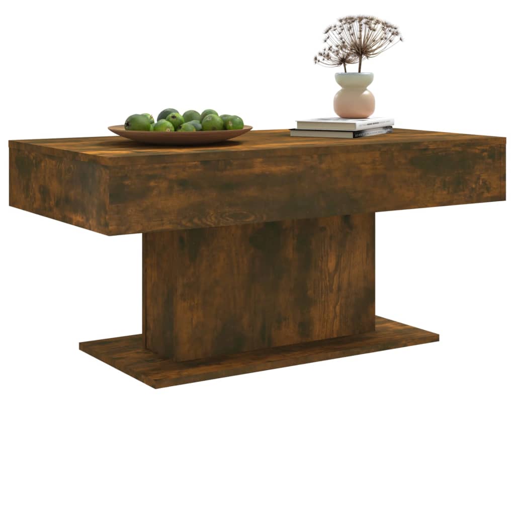 sofabord 96x50x45 cm konstrueret træ røget egetræsfarve