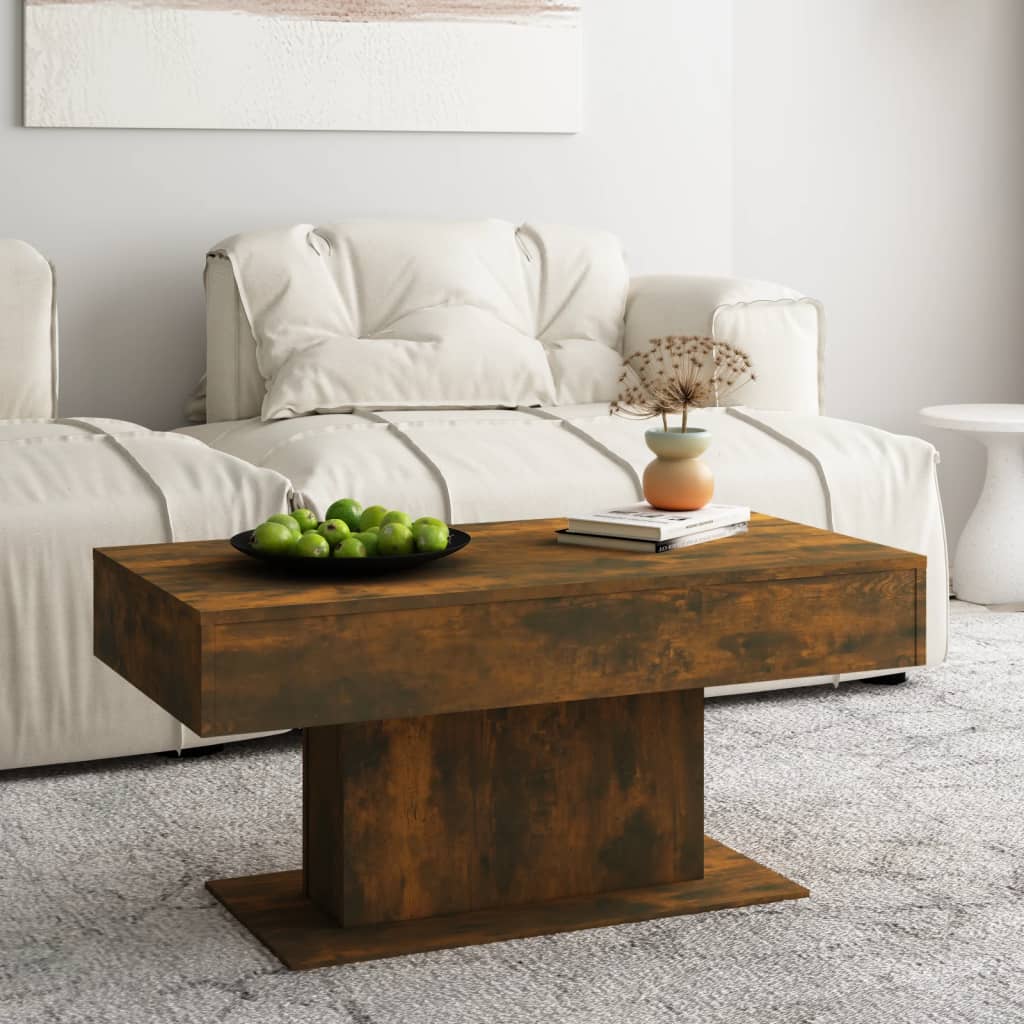 sofabord 96x50x45 cm konstrueret træ røget egetræsfarve