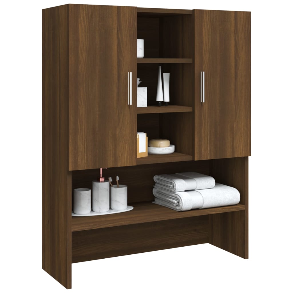 vaskemaskineskab 70,5x25,5x90 cm brun egetræsfarve