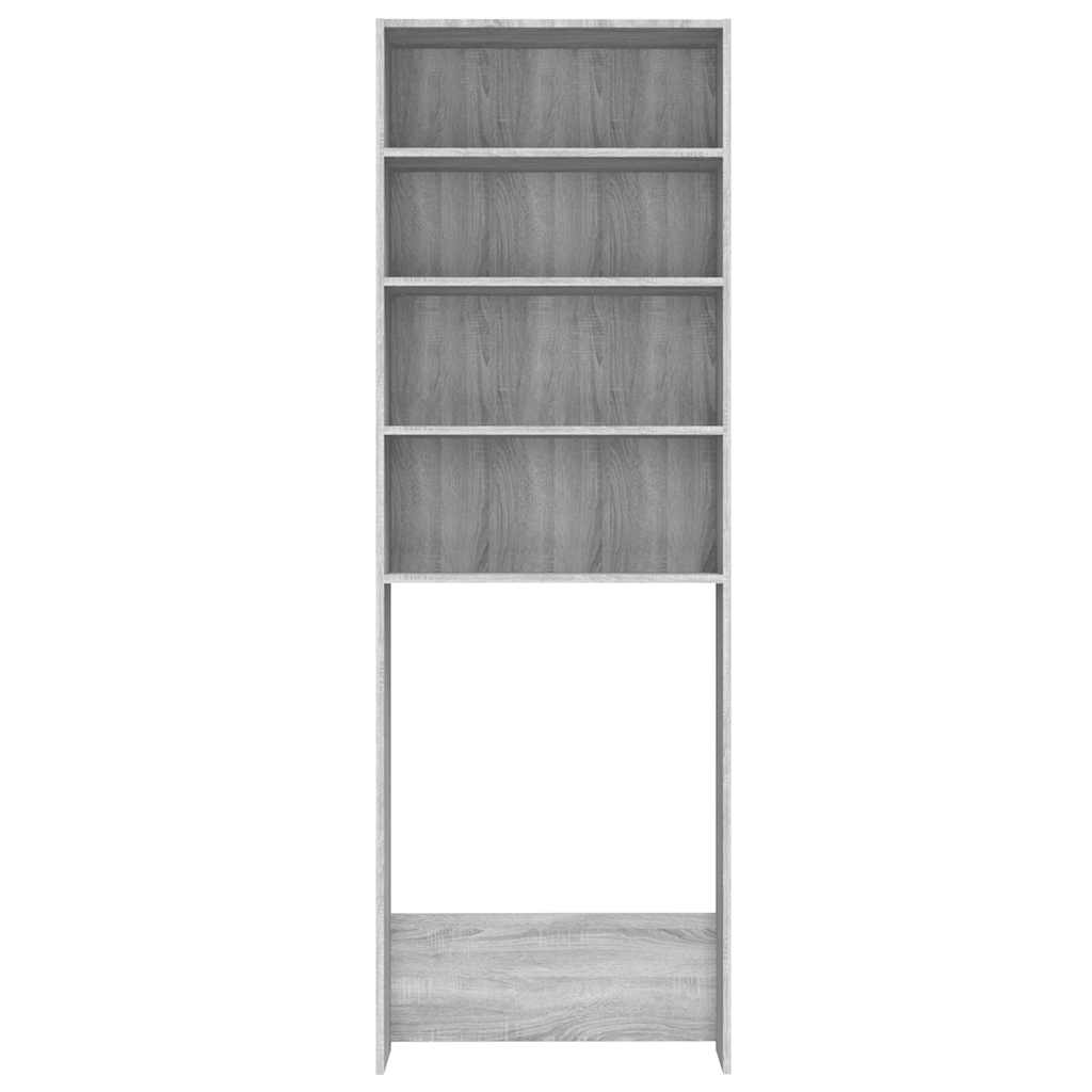 vaskemaskineskab 64x24x190 cm grå sonoma-eg