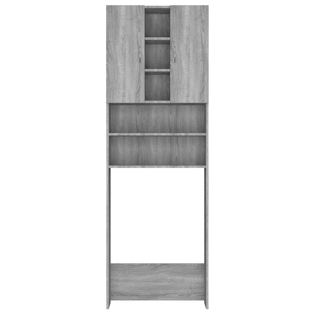 vaskemaskineskab 64x25,5x190 cm grå sonoma-eg