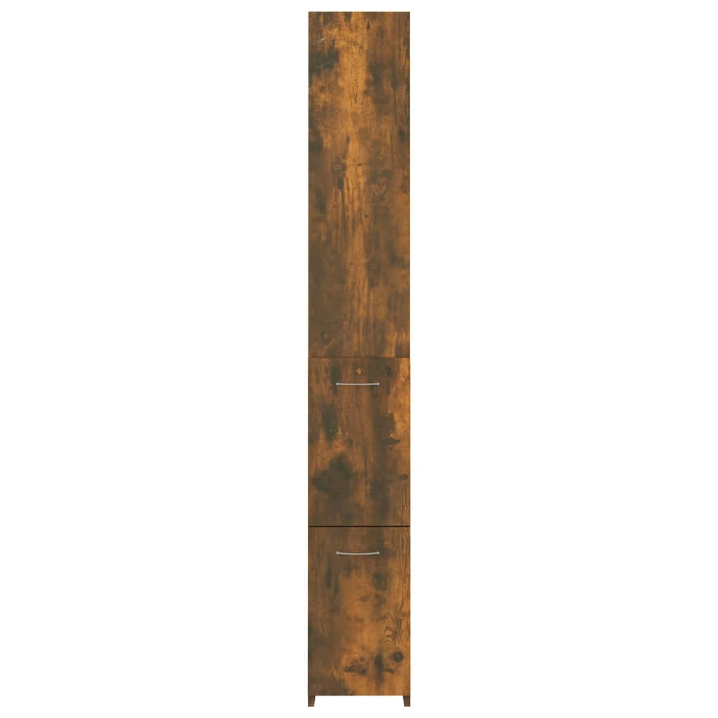 badeværelsesskab 25x26,5x170 cm konstrueret træ røget egetræ