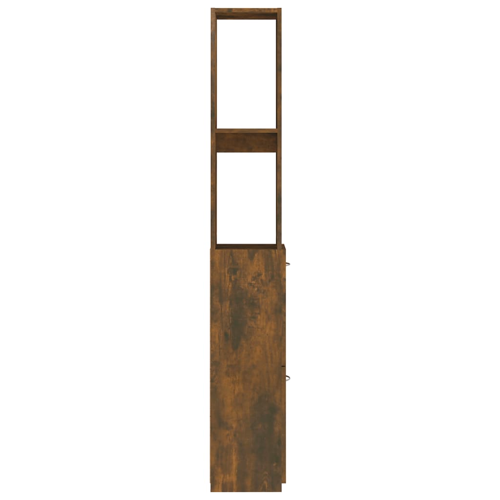 badeværelsesskab 25x26,5x170 cm konstrueret træ røget egetræ