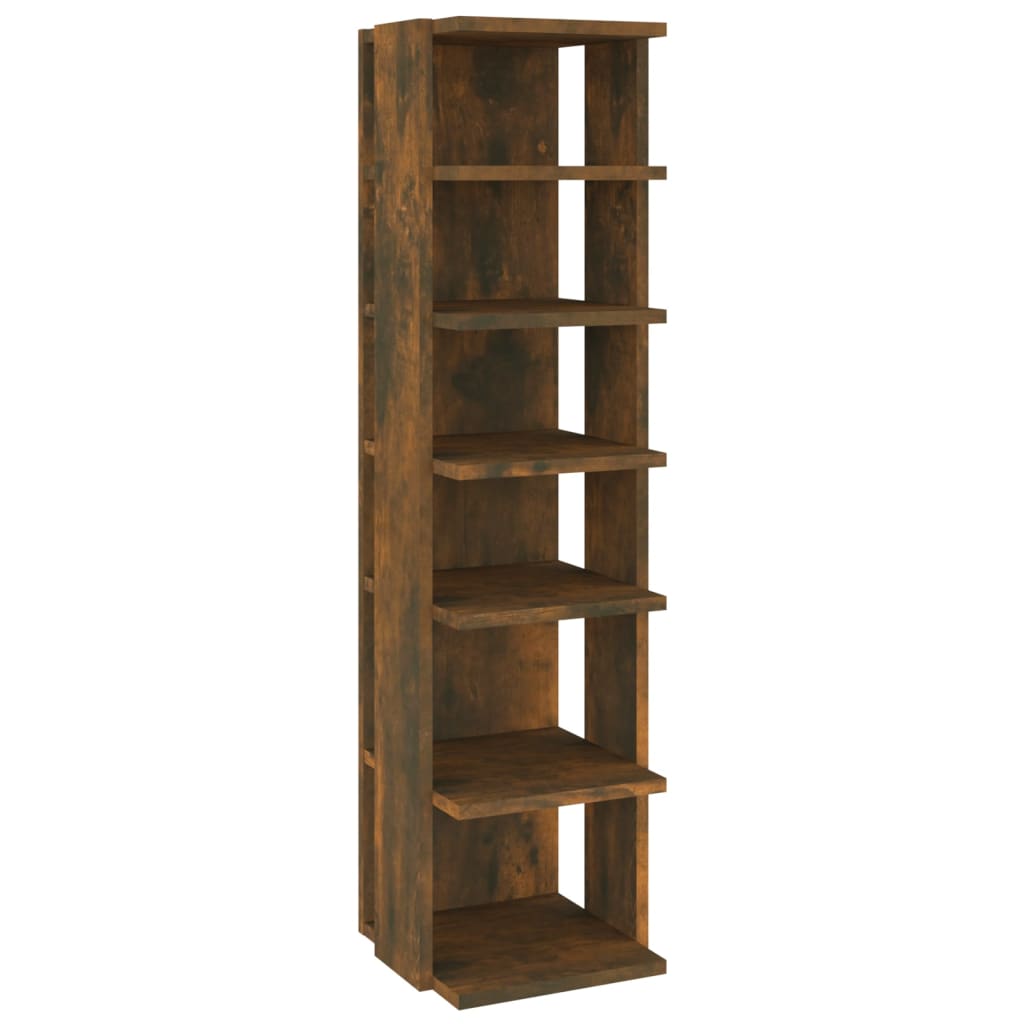 skoreol 27,5x27x102 cm konstrueret træ røget egetræsfarve