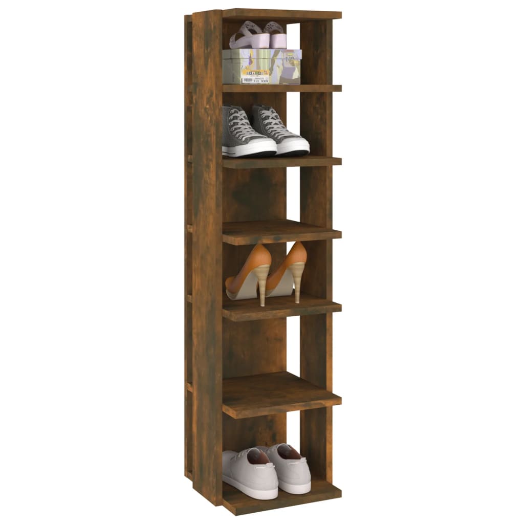 skoreol 27,5x27x102 cm konstrueret træ røget egetræsfarve