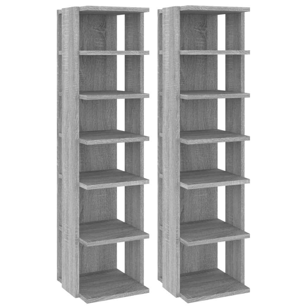 skoreoler 2 stk. 27,5x27x102 cm konstrueret træ grå sonoma-eg
