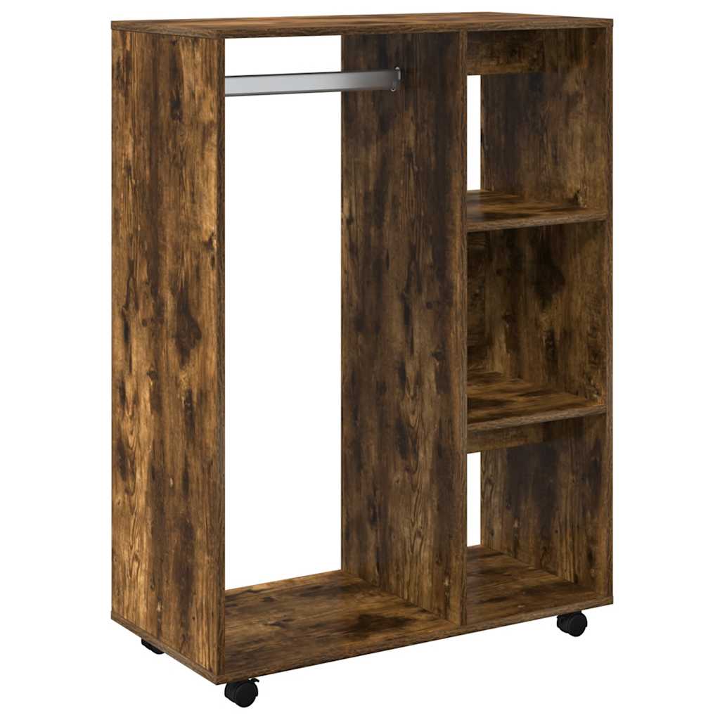 klædeskab 80x40x110 cm konstrueret træ røget egetræsfarve