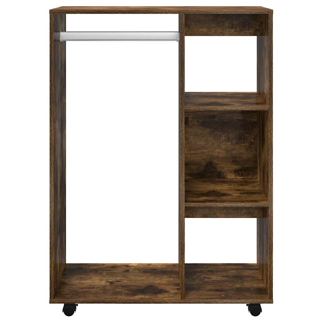 klædeskab 80x40x110 cm konstrueret træ røget egetræsfarve