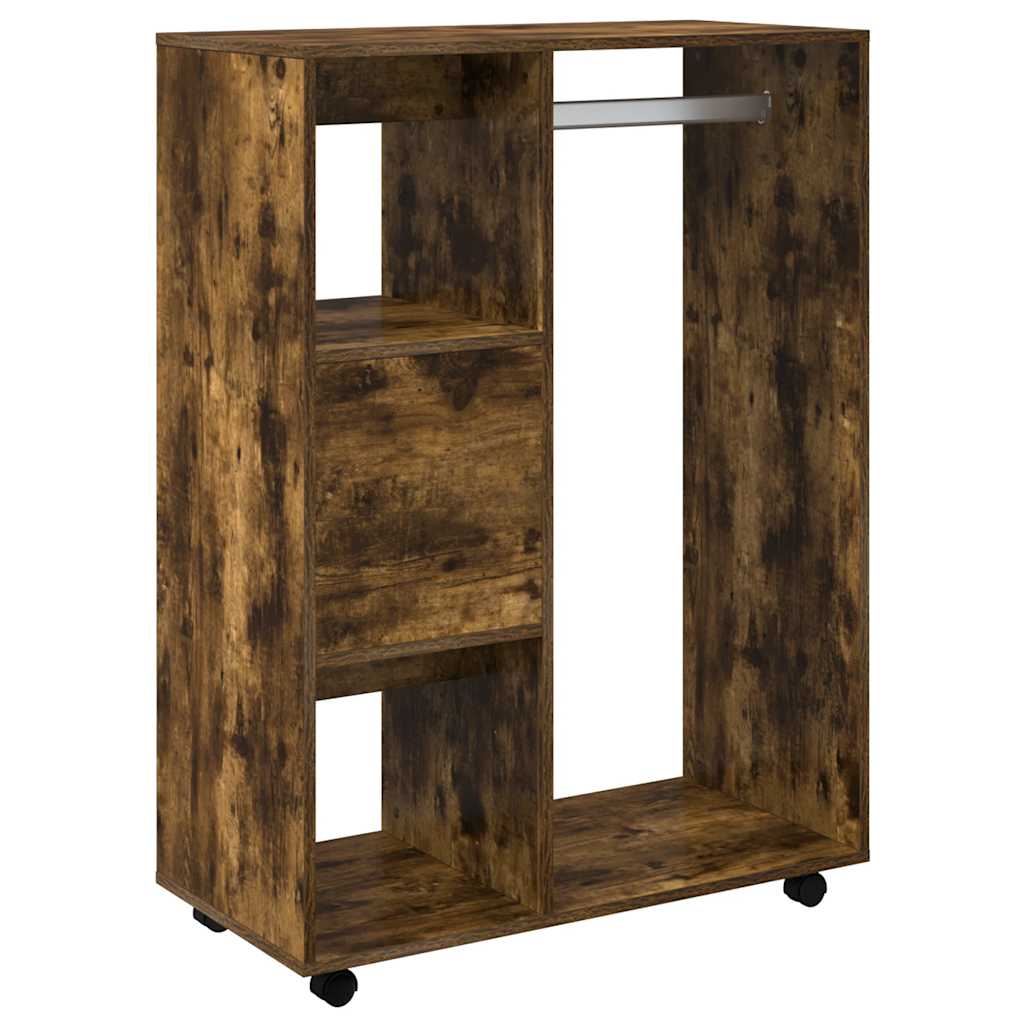 klædeskab 80x40x110 cm konstrueret træ røget egetræsfarve