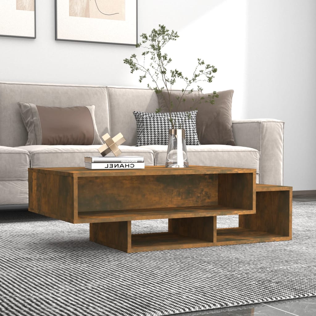 sofabord 105x55x32 cm konstrueret træ røget egetræsfarve