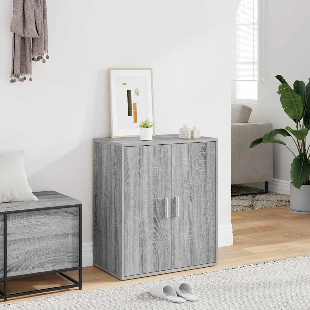 skoskab 60x35x70 cm konstrueret træ grå sonoma-eg