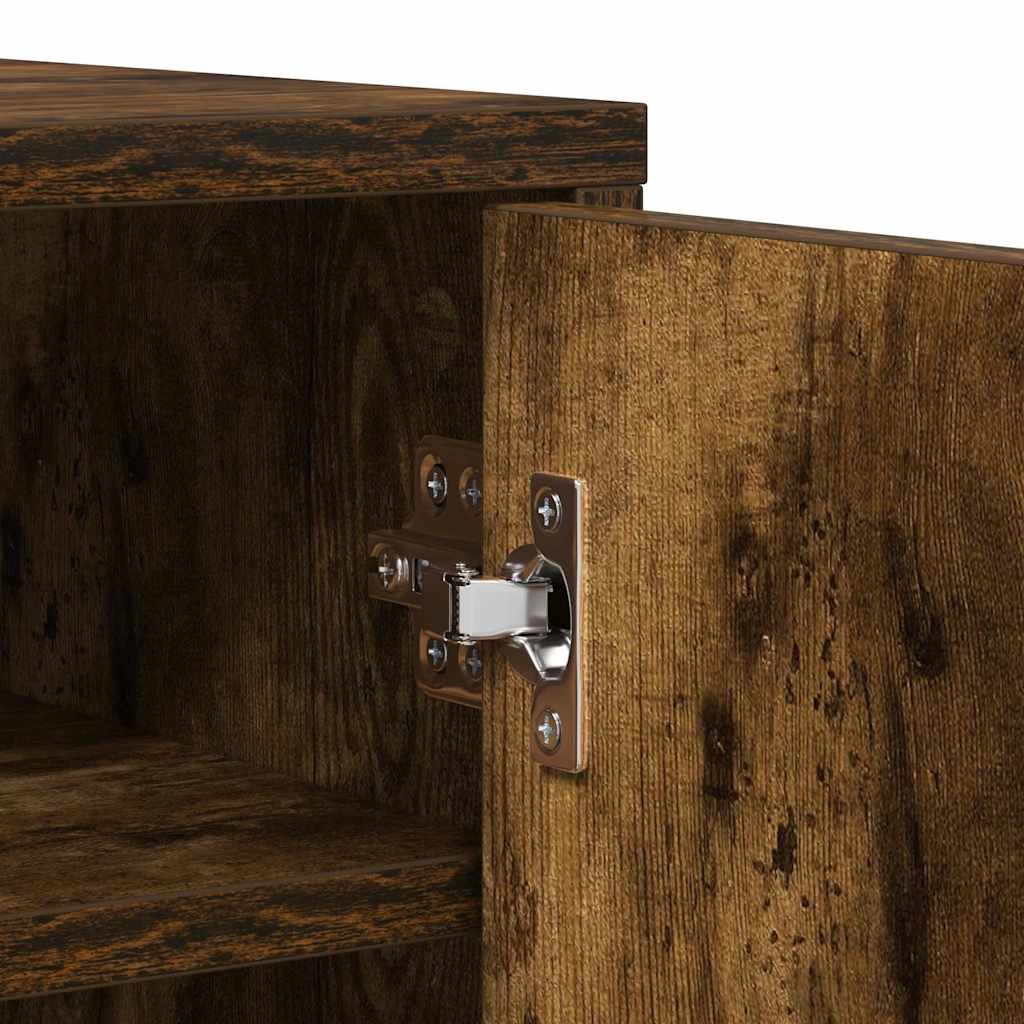 skoskab 60x35x92 cm konstrueret træ røget egetræ