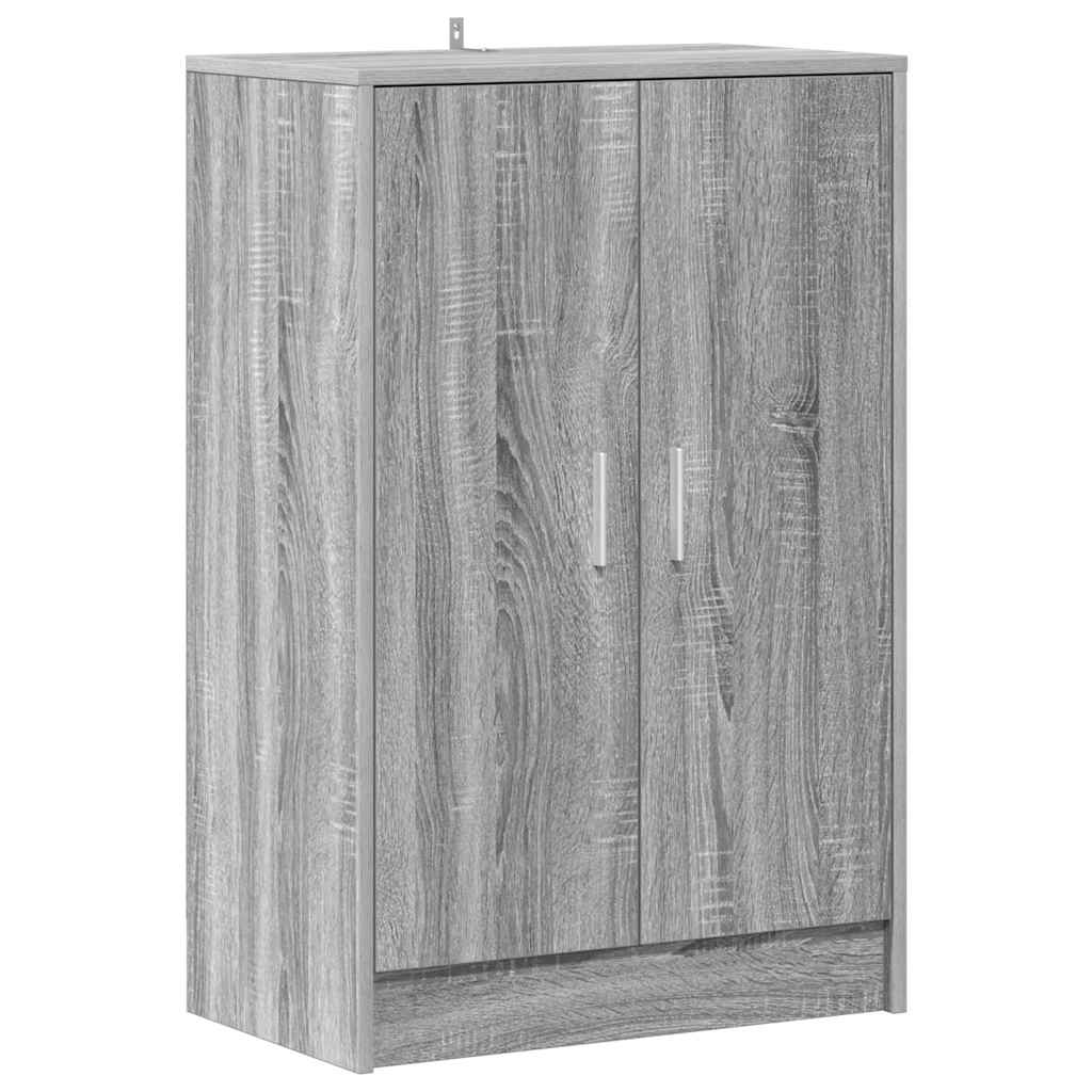 skoskab 60x35x92 cm konstrueret træ grå sonoma-eg
