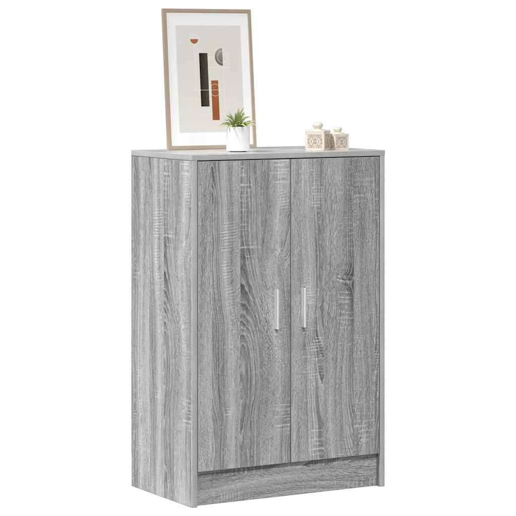 skoskab 60x35x92 cm konstrueret træ grå sonoma-eg