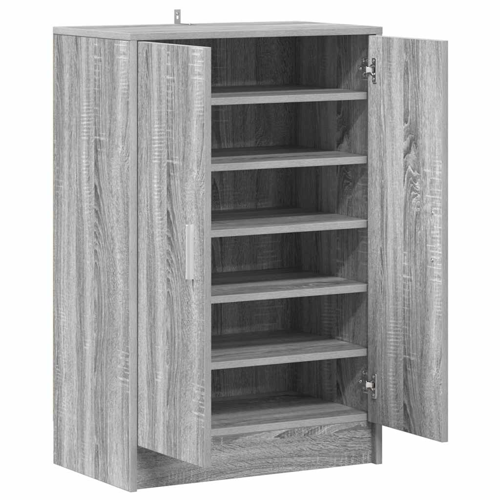 skoskab 60x35x92 cm konstrueret træ grå sonoma-eg