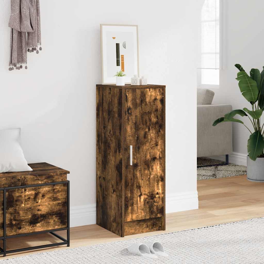 skoskab 32x35x92 cm konstrueret træ røget egetræ