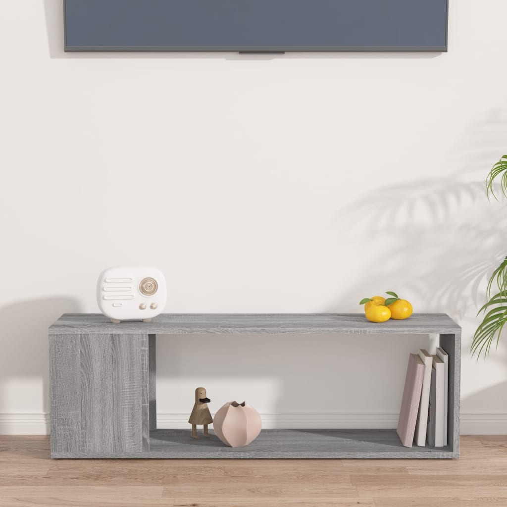 tv-bord 100x24x32 cm konstrueret træ grå sonoma-eg
