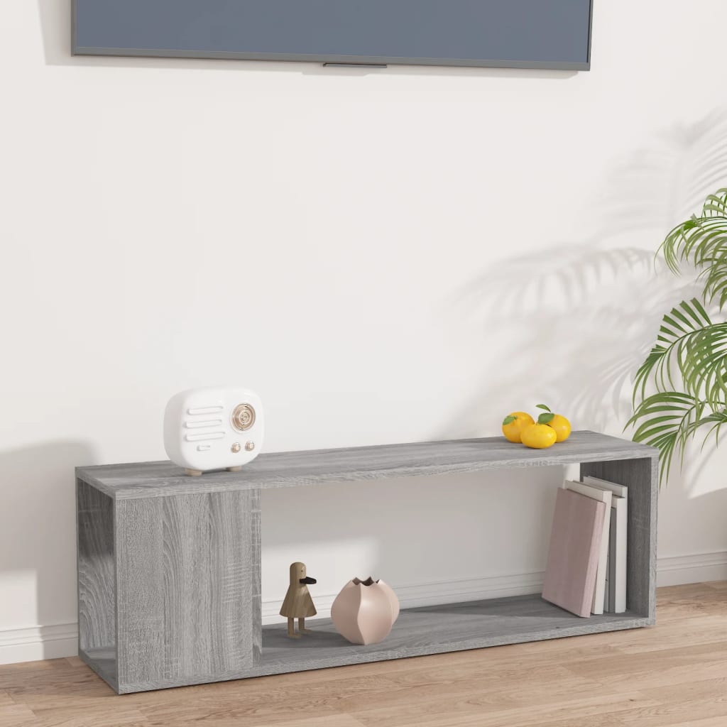 tv-bord 100x24x32 cm konstrueret træ grå sonoma-eg
