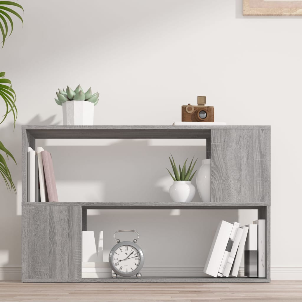 bogreol 100x24x63 cm konstrueret træ grå sonoma-eg