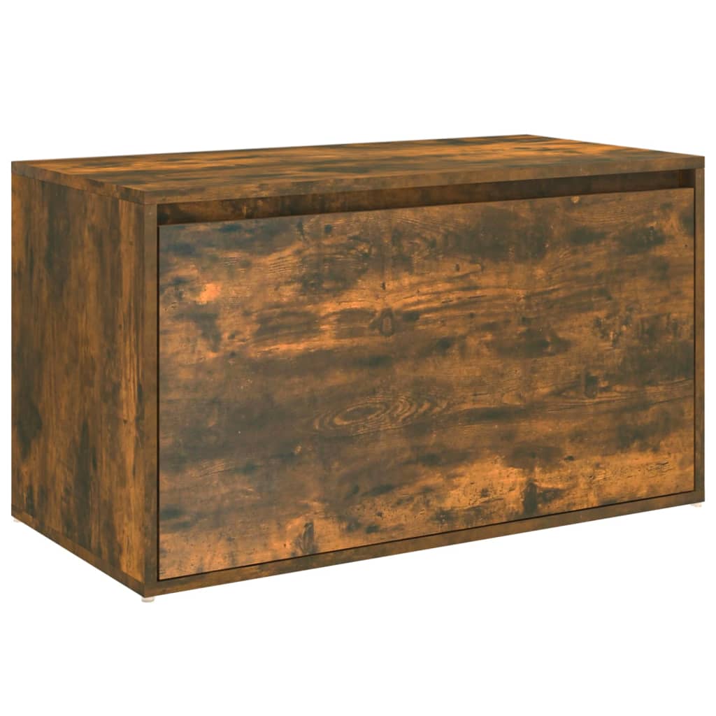 entrébænk 80x40x45 cm konstrueret træ røget egetræsfarve