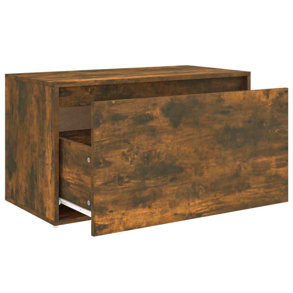 entrébænk 80x40x45 cm konstrueret træ røget egetræsfarve