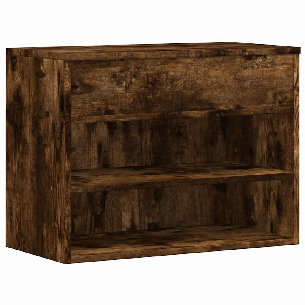 skobænk 60x30x45 cm konstrueret træ røget egetræsfarve