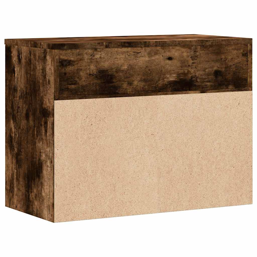 skobænk 60x30x45 cm konstrueret træ røget egetræsfarve