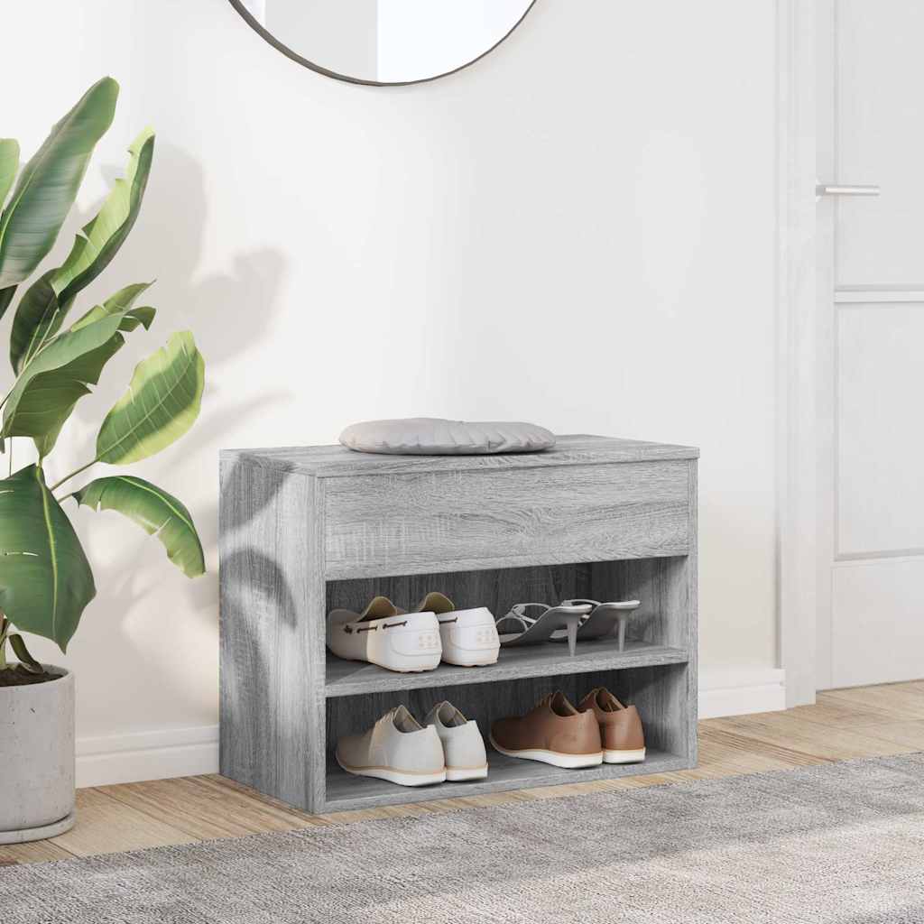 skobænk 60x30x45 cm konstrueret træ grå sonoma-eg