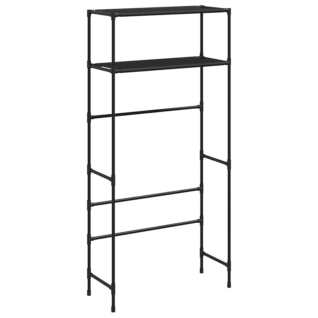 opbevaringsstativ med 2 hylder 69x28x143 cm jern sort