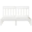 sengeramme 135x190 cm dobbelt massivt træ hvid