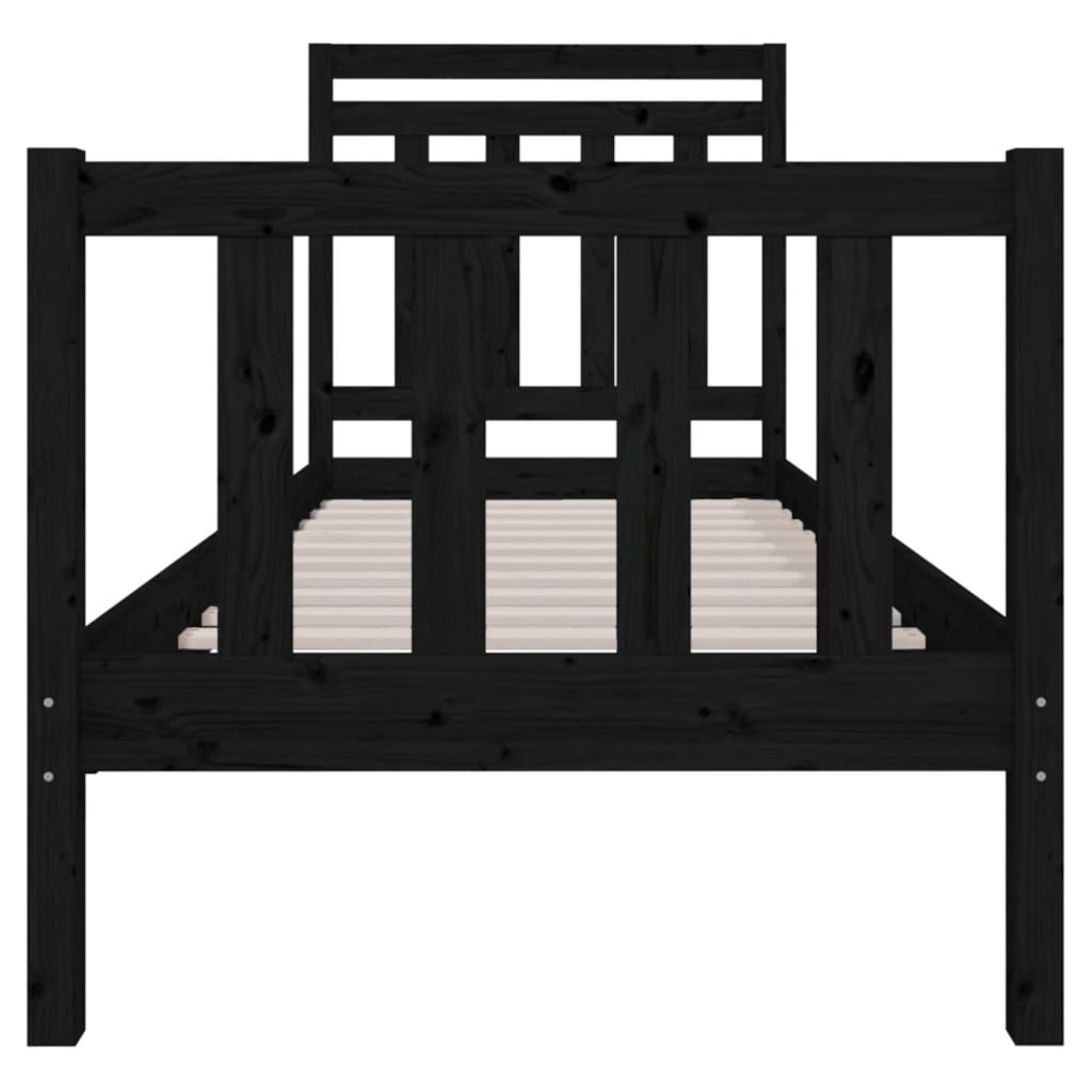 sengeramme 75x190 cm Small Single massivt træ sort
