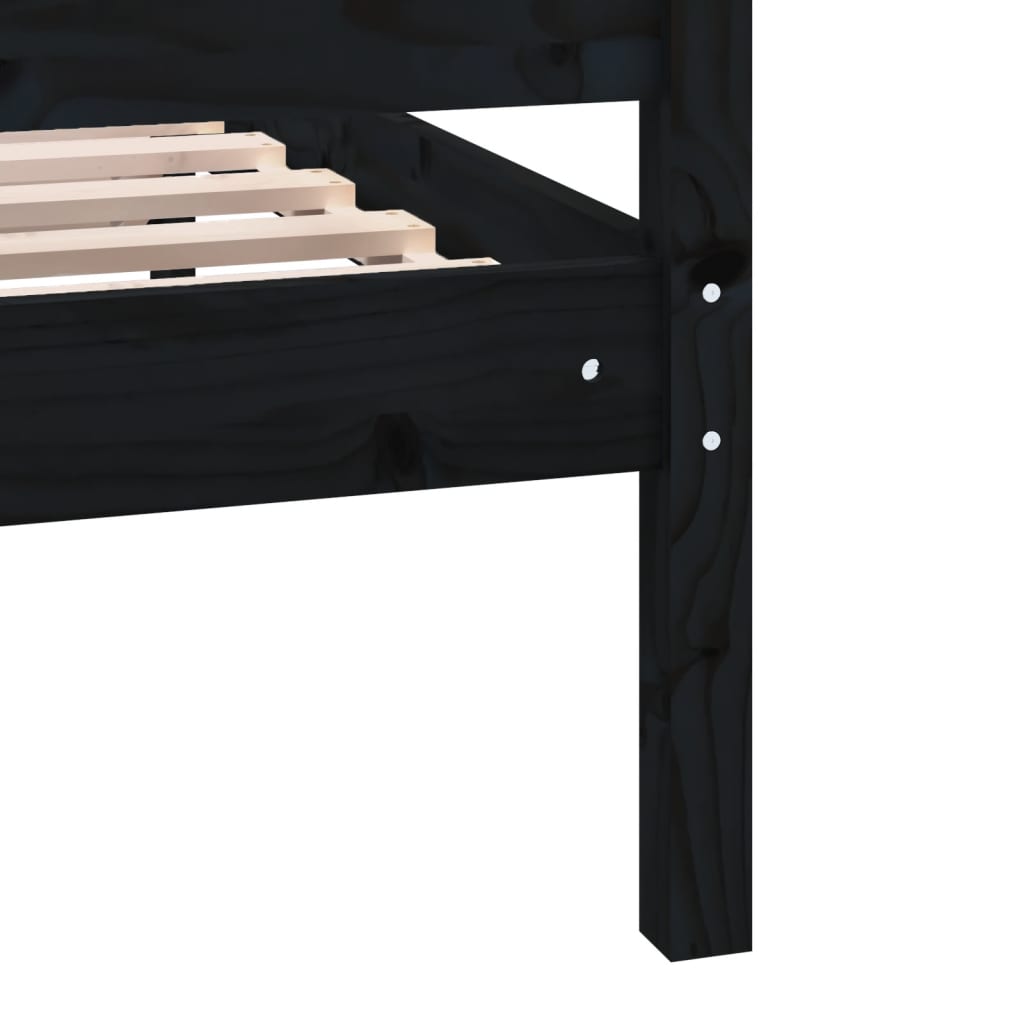 sengeramme 75x190 cm Small Single massivt træ sort