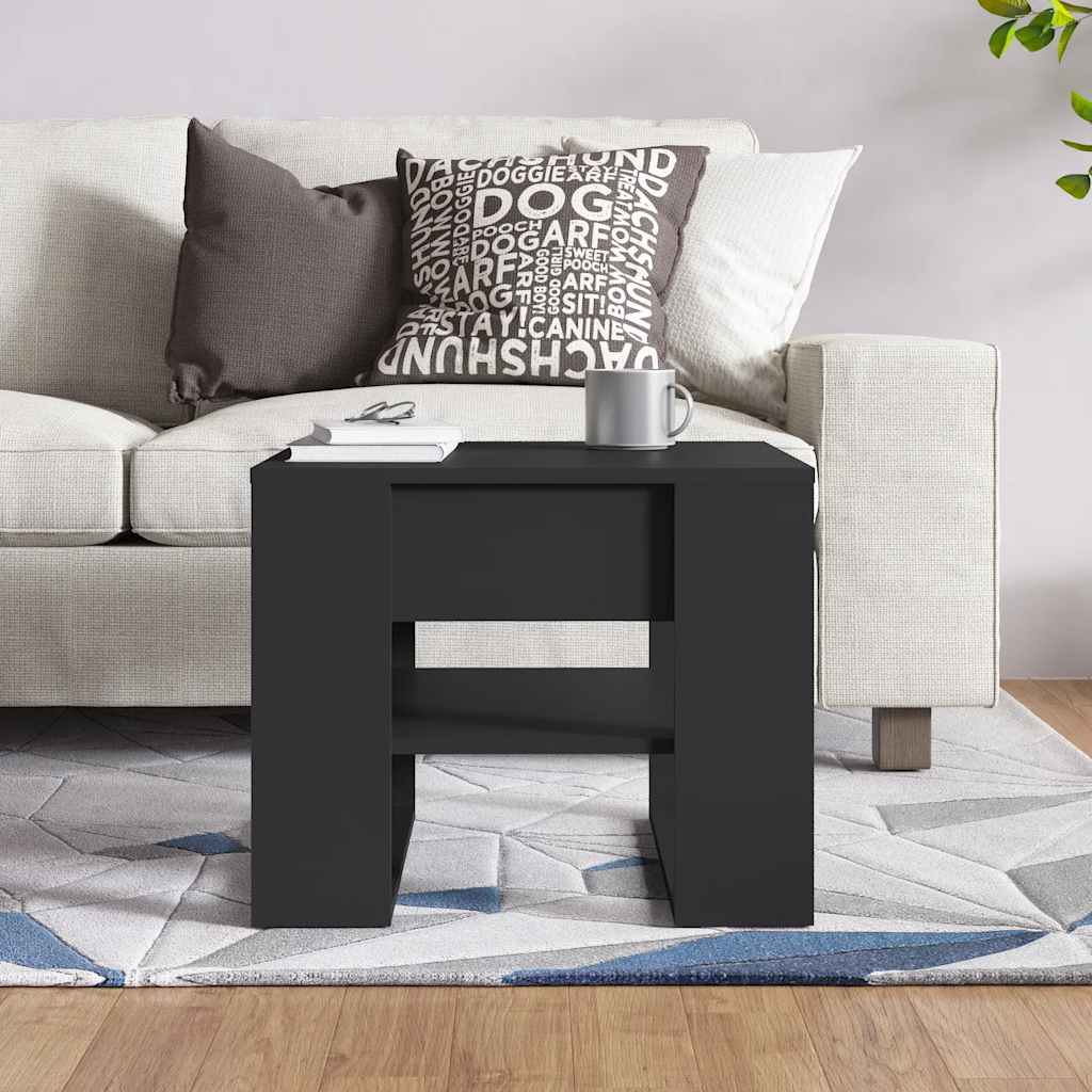 sofabord 55,5x55x45 cm konstrueret træ sort