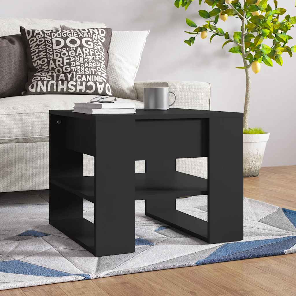 sofabord 55,5x55x45 cm konstrueret træ sort