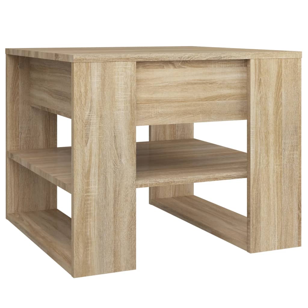 sofabord 55,5x55x45 cm konstrueret træ sonoma-eg