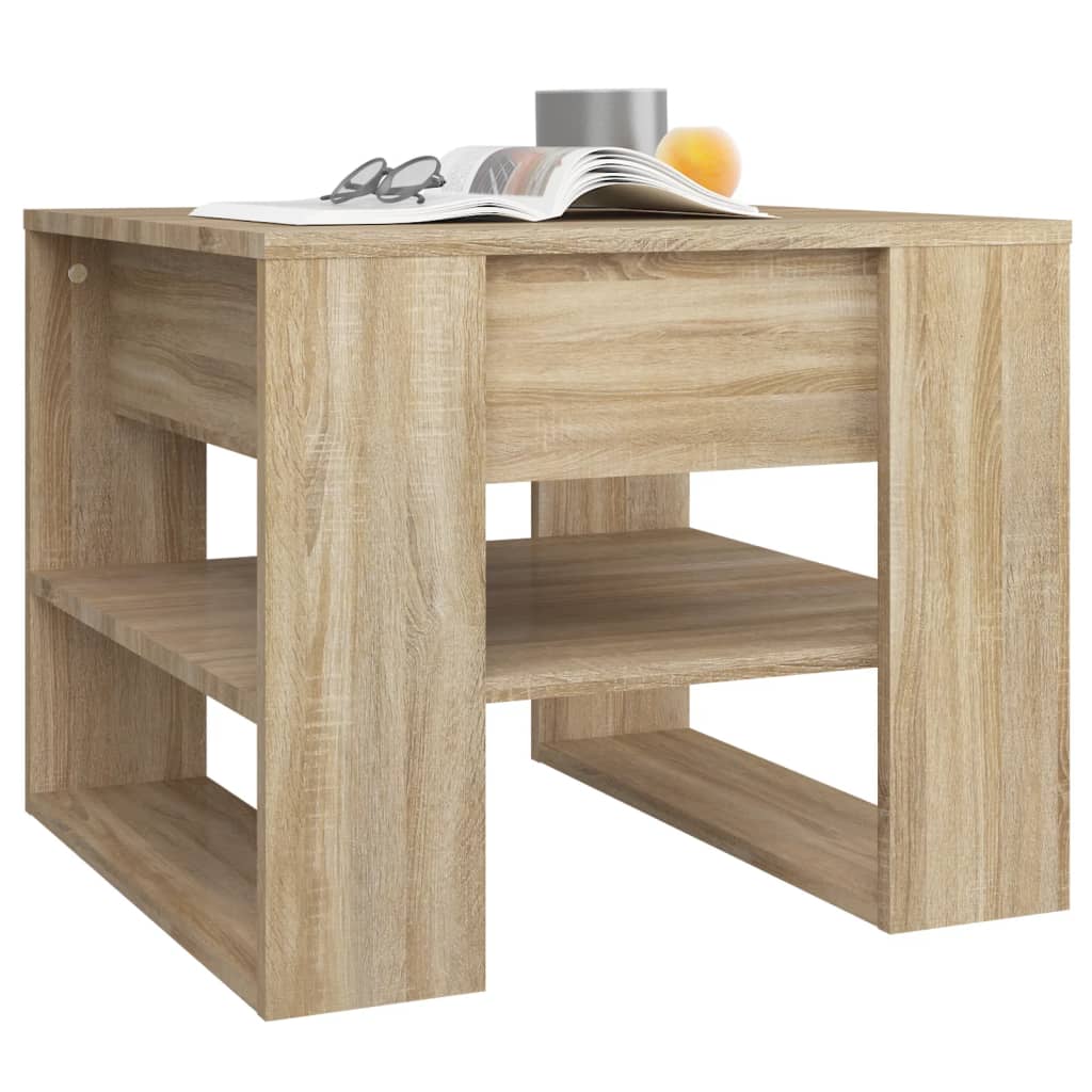 sofabord 55,5x55x45 cm konstrueret træ sonoma-eg
